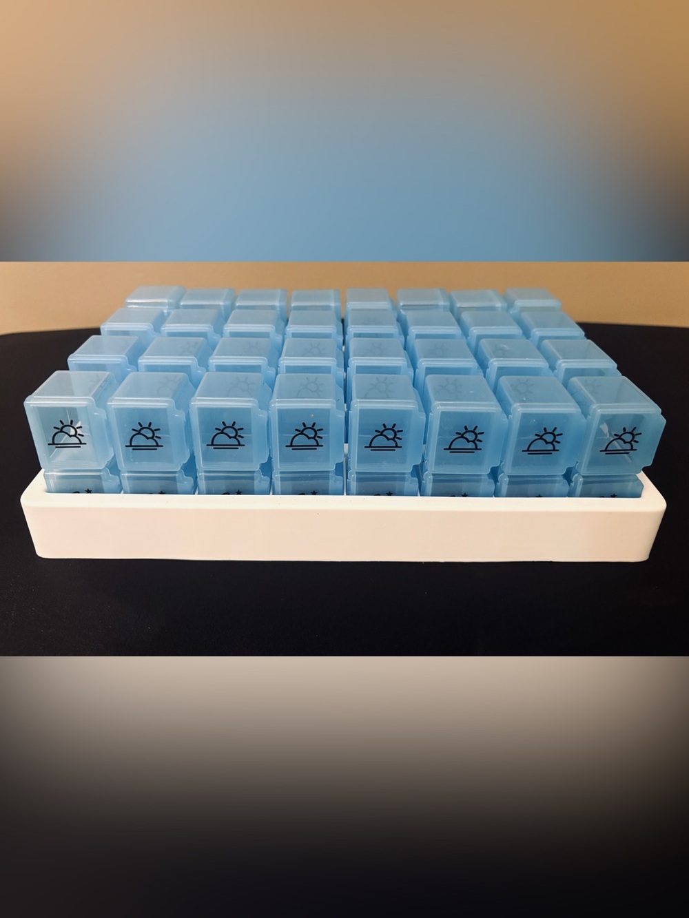 Monthly Pill Organizer 2 Times A Day, One Month Pill Box Am Pm, 32 compartments